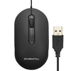  맥스틸 USB 저소음 유선 마우스 MO-M303U, MO-303U, 블랙 