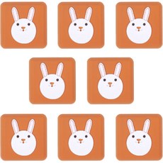 지앤와이 방문 문콕방지 동물 실리콘 패드, 8개, 토끼