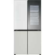 [색상선택형] LG전자 디오스 오브제컬렉션 노크온 매직스페이스 4도어 냉장고 방문설치, 화이트 + 그레이, M874MWG451S