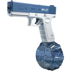GLOCK 자동펌프 드럼물총 + 대용량 탄창 세트, 블루