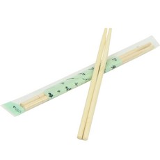 아이엔피 대나무 그린리프 둥근 젓가락 개별 비닐포장 17.5cm, 100개입, 1개