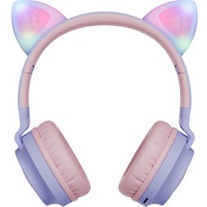 디알고 LED 블루투스 유아 무선 헤드폰, 핑크, BH028K
