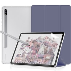 제이로드 클리어슬림 태블릿 PC 케이스 + 종이질감필름 세트, 라벤더
