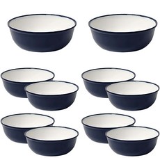 키친프리 모던 투톤 멜라민 그릇 대접 14.3 x 5.5 cm, 블루, 10개