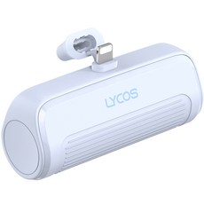 라이코스 미니 무선 일체형 보조배터리 5000mAh 8핀, LYCOS-M50008P, 스카이블루