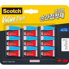 3M 스카치 접착제 멀티팩 일회용 액상타입 9입 클럽팩, 1개