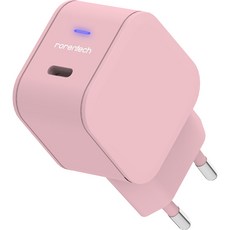 로랜텍 파스텔 갤럭시 아이폰 호환 초고속 충전기, 핑크, 1개