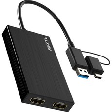 넥스트 노트북모니터 2개 연결 USB C/A HDMI 듀얼 디스플레이 어댑터 5322TCH-DUAL, 100cm