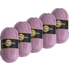 yarna 메리노 울 10ply 뜨개실 100g, 312 라이트퍼플, 5개