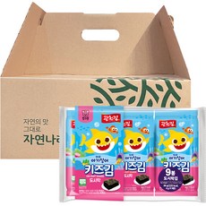 광천김 자연나라 오가닉 핑크퐁 어린이김 4g x 18p 선물세트, 1세트