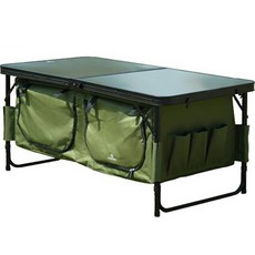 불스원 캠크루 캠핑용 접이식 홀딩 테이블, 카키