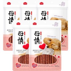 모정 강아지 오리 고기 져키, 140g, 5개