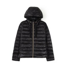 클라비스 여성용 슬림구스 샤이니 후드 숏다운 패딩