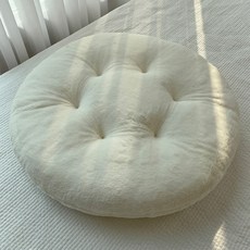 HANSGALLERY 奶油超細纖維圓形坐墊 10mm, 象牙白