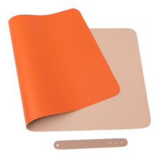다름이야 캠핑 피크닉 양면 롤테이블 식탁 매트, 베이지 오렌지, 90 x 45 cm, 1개