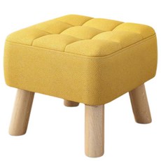 비글썬마켓 패브릭 원목 낮은 미니 의자 26cm, 옐로우, 1개