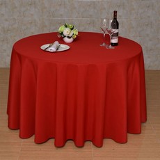 마켓감성 단색 홈파티 라운드 테이블보, 레드, 200cm
