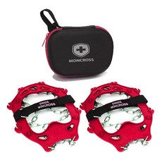 MONCROSS SWITZERLAND 1500 15入不鏽鋼鍊條冰爪+硬殼組, 紅色