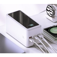 케이엠디자인 고속 충전 대용량 보조배터리 60000mAh, KMBAT60K, 화이트