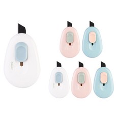델리 동글이 미니커터 3종 x 2p 세트 TD101, 화이트, 핑크, 블루, 1세트 화이트, 핑크, 블루, 1세트
