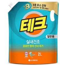 테크 실내건조 액체세제 일반 리필, 2L, 1개