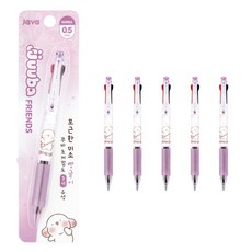 자바펜 쭈바프렌즈 쭈바3볼 초저점도 유성 3색 볼펜 1mm, 퍼플, 6개