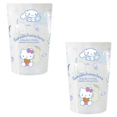 릴팡 산리오캐릭터즈 블링투명점보컵, 혼합색상, 2개, 500ml