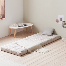 Hey Molly Dreamping 9區段昏倒地板睡眠床墊+收納用束帶, 11cm, 淺褐色