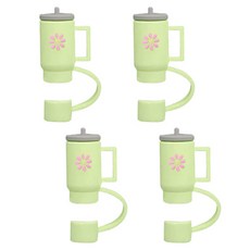 블럭마트 텀블러 캡 먼지커버, 그린, 4개