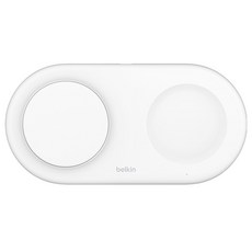 벨킨 부스트업 프로 Qi2 15W 2in1 마그네틱 무선 충전 패드, 화이트, 1개
