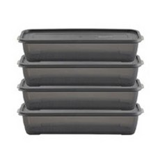 EASY&FREE 黑色Keep版保鮮盒整理容器 2L, 4入, 1組