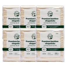 프로그 프리미엄 대나무 젓가락, 500개입, 6개