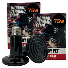노모이펫 파충류 세라믹 히팅램프 플랫 75W ND-01, 블랙, 2개