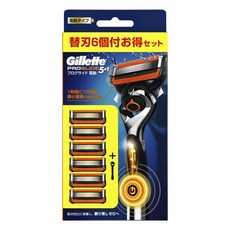 Gillette 吉列 PROGLIDE 鋒隱無感電動握柄刮鬍刀 + 替換刀片 6個, 1盒