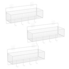 블럭마트 주방 다용도 수납 바구니 소형 TYPE2, 화이트, 1개