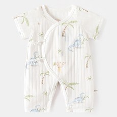 베베니즈 유아용 여름 패턴 스트랩 반팔 우주복