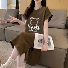 페이퍼먼츠 베이비베어 라운드 반팔 미디 원피스 22537
