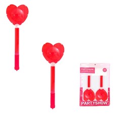 PARTYSHOW LED愛心夜光棒 2入, 1個, 紅色