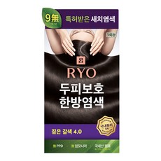 려 자양윤모 새치커버 두피보호 한방 염색제, 4.0 짙은갈색, 1개