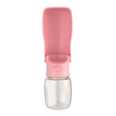 리치독스 강아지 산책 휴대용 접이식 파스텔 땅콩 물병, 핑크, 1개
