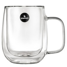 홈애니 돌체 이중 내열 유리컵 300ml, 투명, 1개