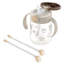 릿첼 TLI 빨대컵 SD 200ml + 추달린 교체용 빨대 2p 세트, 초코 브라운, 1세트
