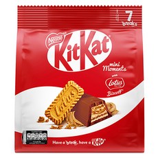 KitKat 로투스 미니 모먼트 초콜릿 7개입, 116.2g, 1개 - 더키커