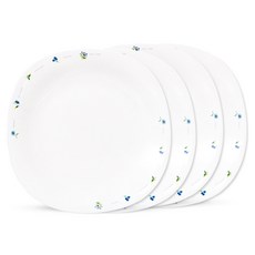 바칠레 유로피안 카모마일 사각대접시, 화이트, 4개 화이트, 4개