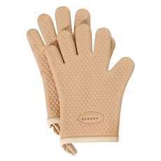 Haru Gonggan 矽膠烤箱手套雙手組, 淺褐色, 1組