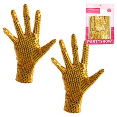 PARTYSHOW 派對亮片手套雙手套裝, 1組, 金色