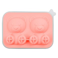 키친유 실리콘 곰돌이 왕얼음틀 2구, 핑크, 1개 핑크, 1개