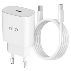 allo Compact PD PPS Type C超高速充電器 25W+快速充電線 1.5m組 UC125PPS, 白色, 1組
