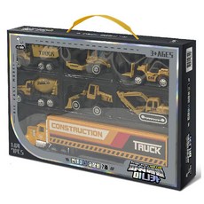KIDS Pangpang 兒童1:64動力金屬貨櫃重型裝備系列7件套, 混色