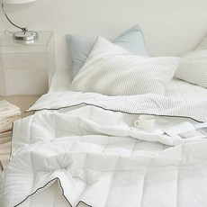 DECOVIEW 現代條紋雪波紋薄被, 白色